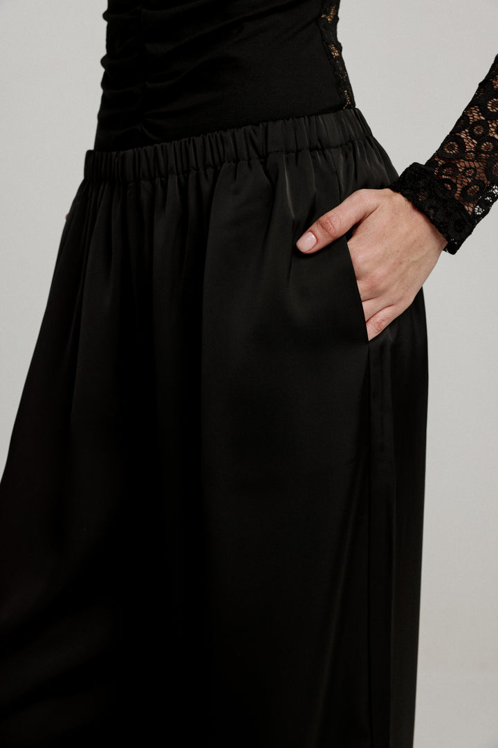 Flow Black Wide Leg Bottoms