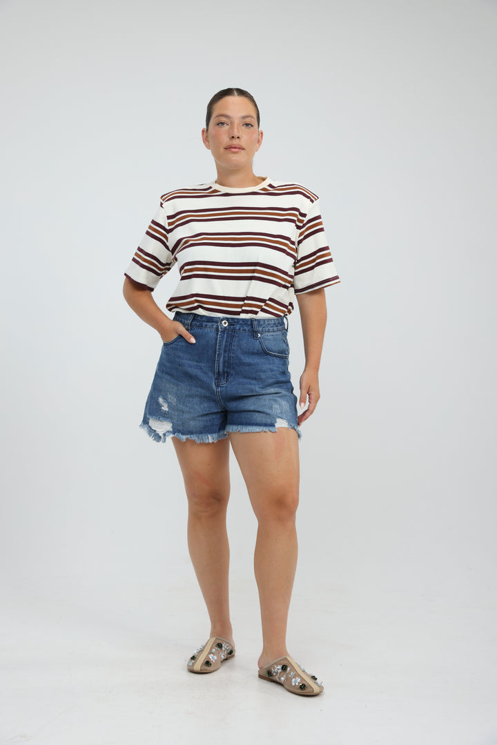 Cocoonut Orange Striped T-Shirt