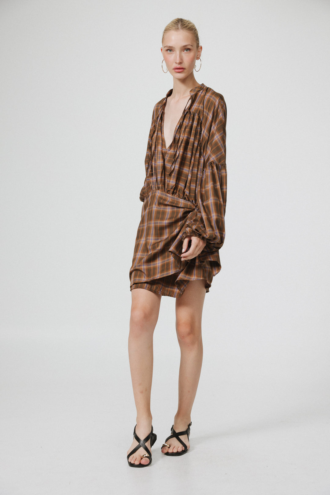 Remember Brown Checks Dress