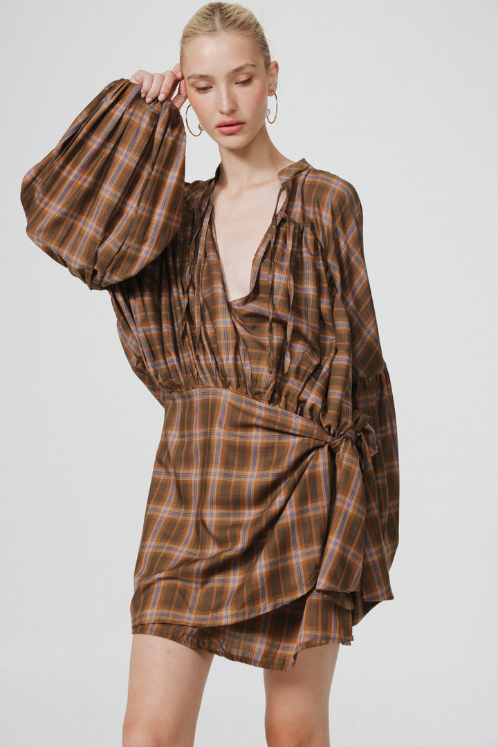 Remember Brown Checks Dress