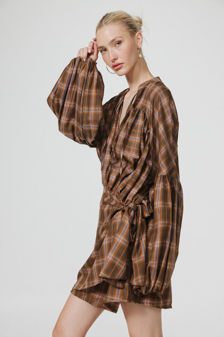 Remember Brown Checks Dress