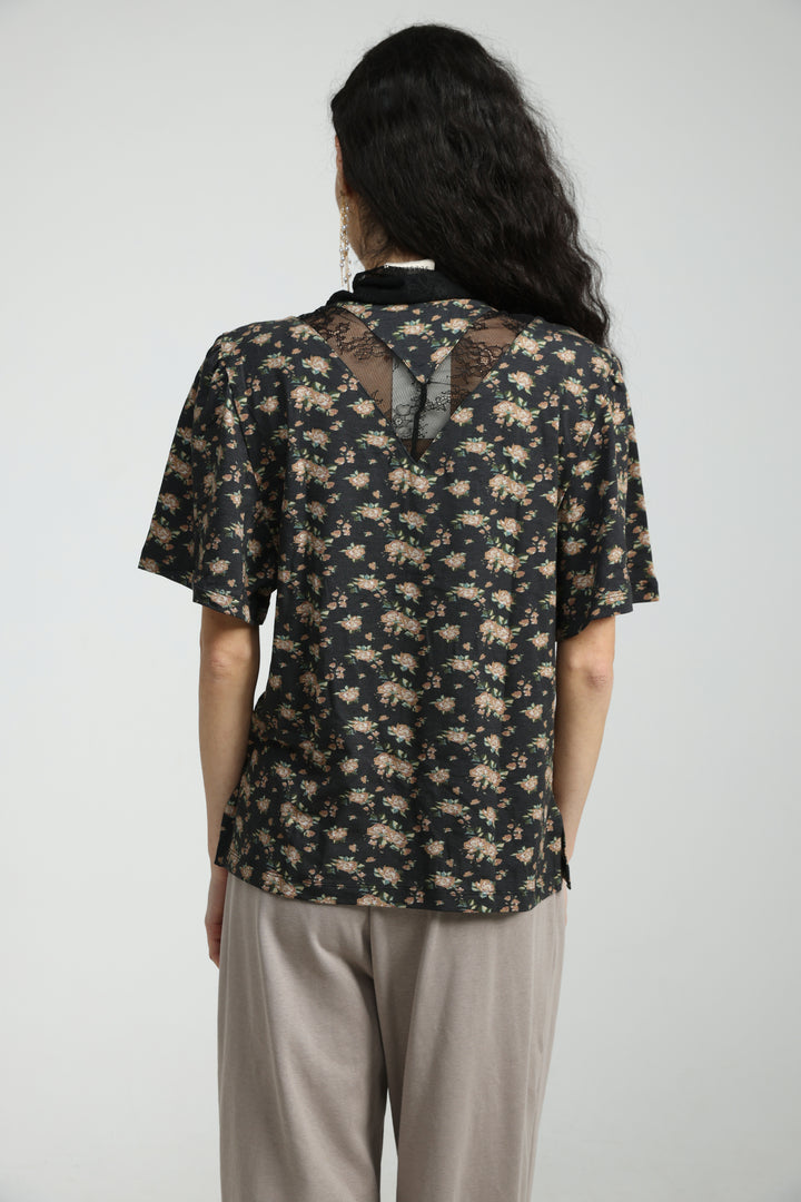 Adamon Floral Lace Polo