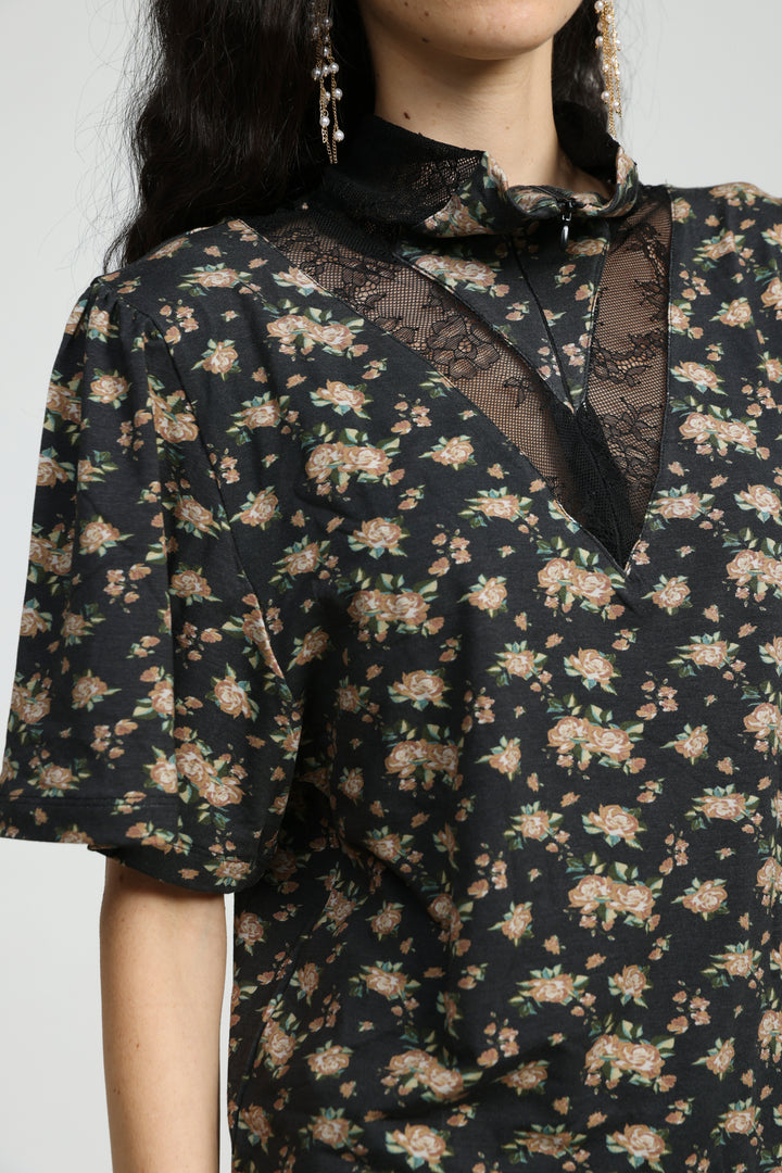 Adamon Floral Lace Polo