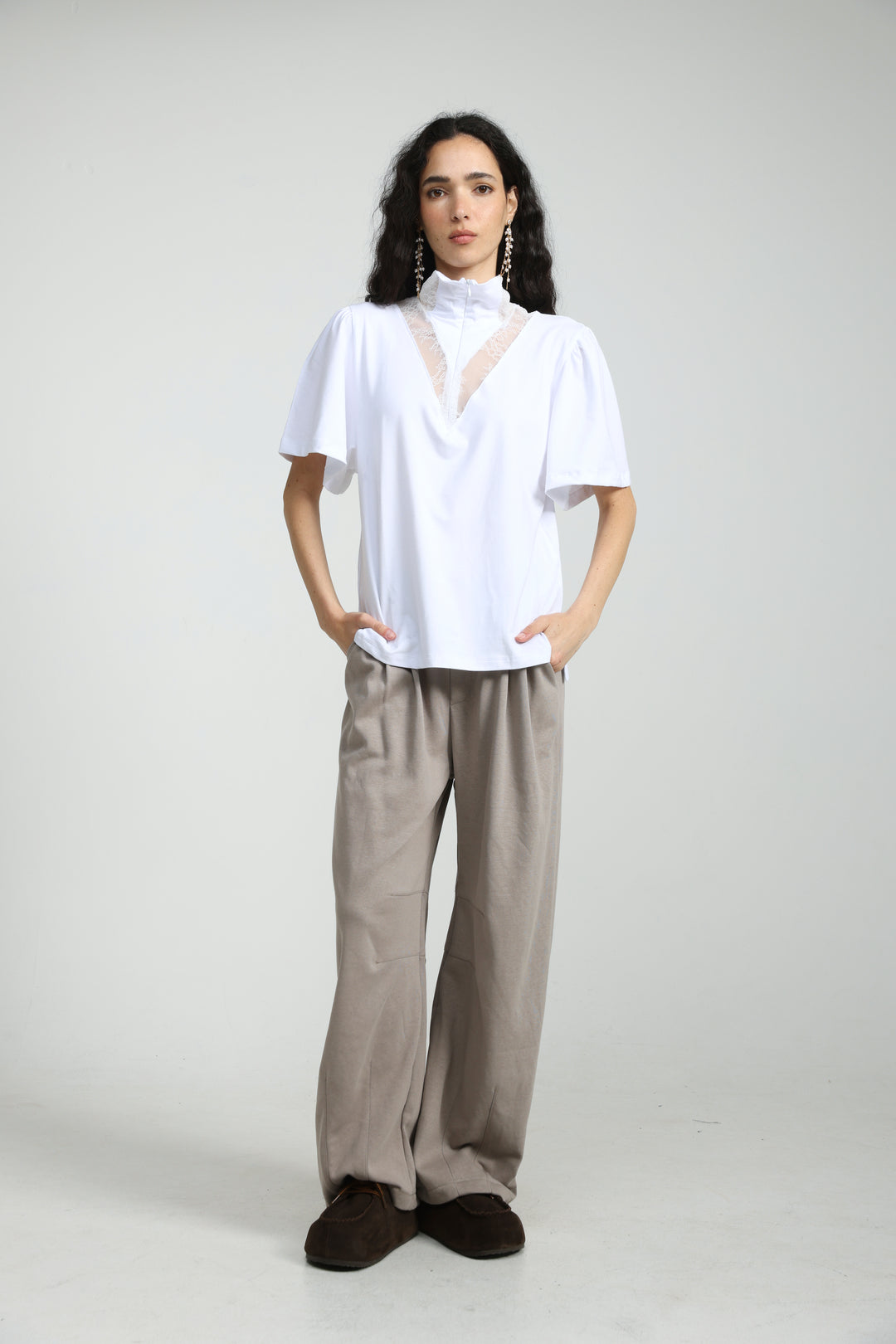 Adamon White Lace Polo