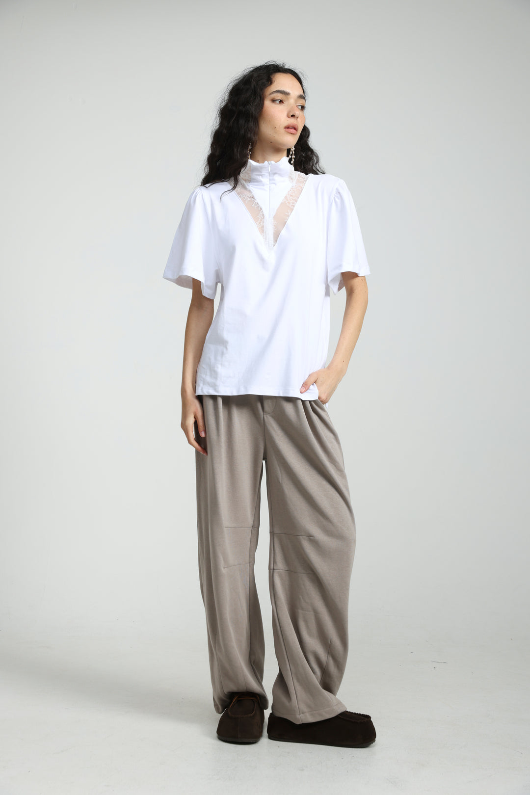 Adamon White Lace Polo