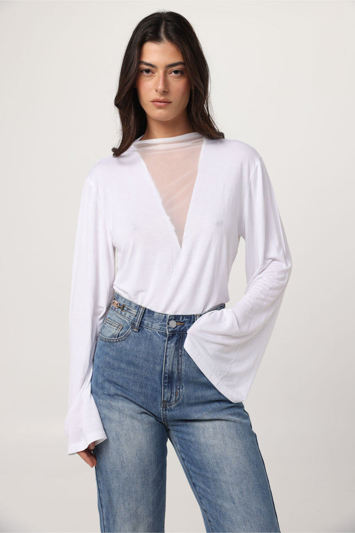 Field White Mesh Shirt