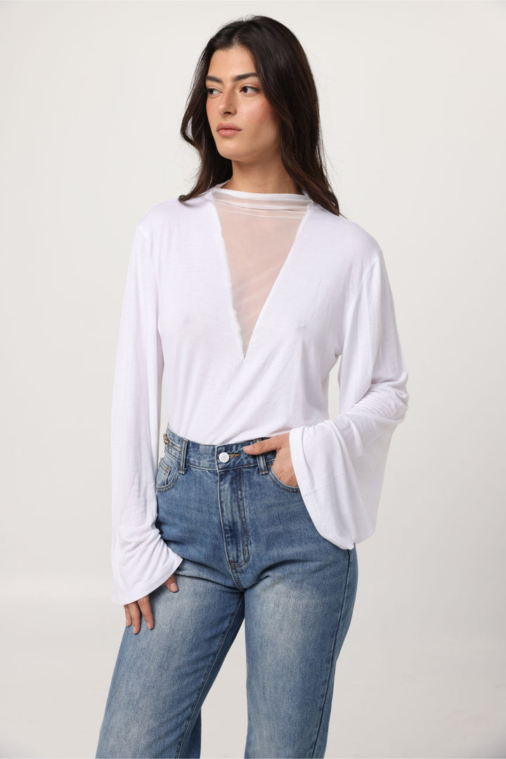 Field White Mesh Shirt