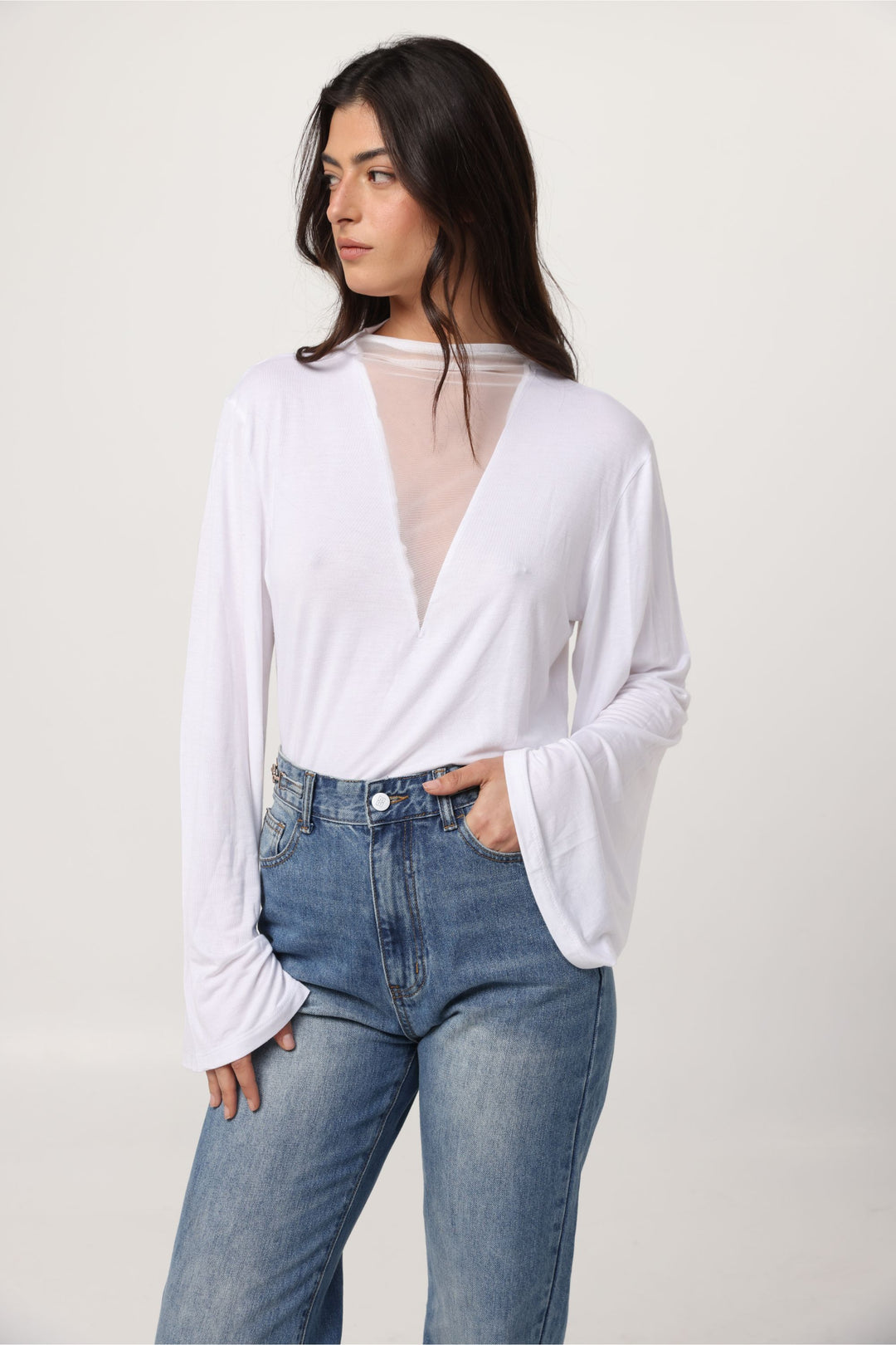 Field White Mesh Shirt