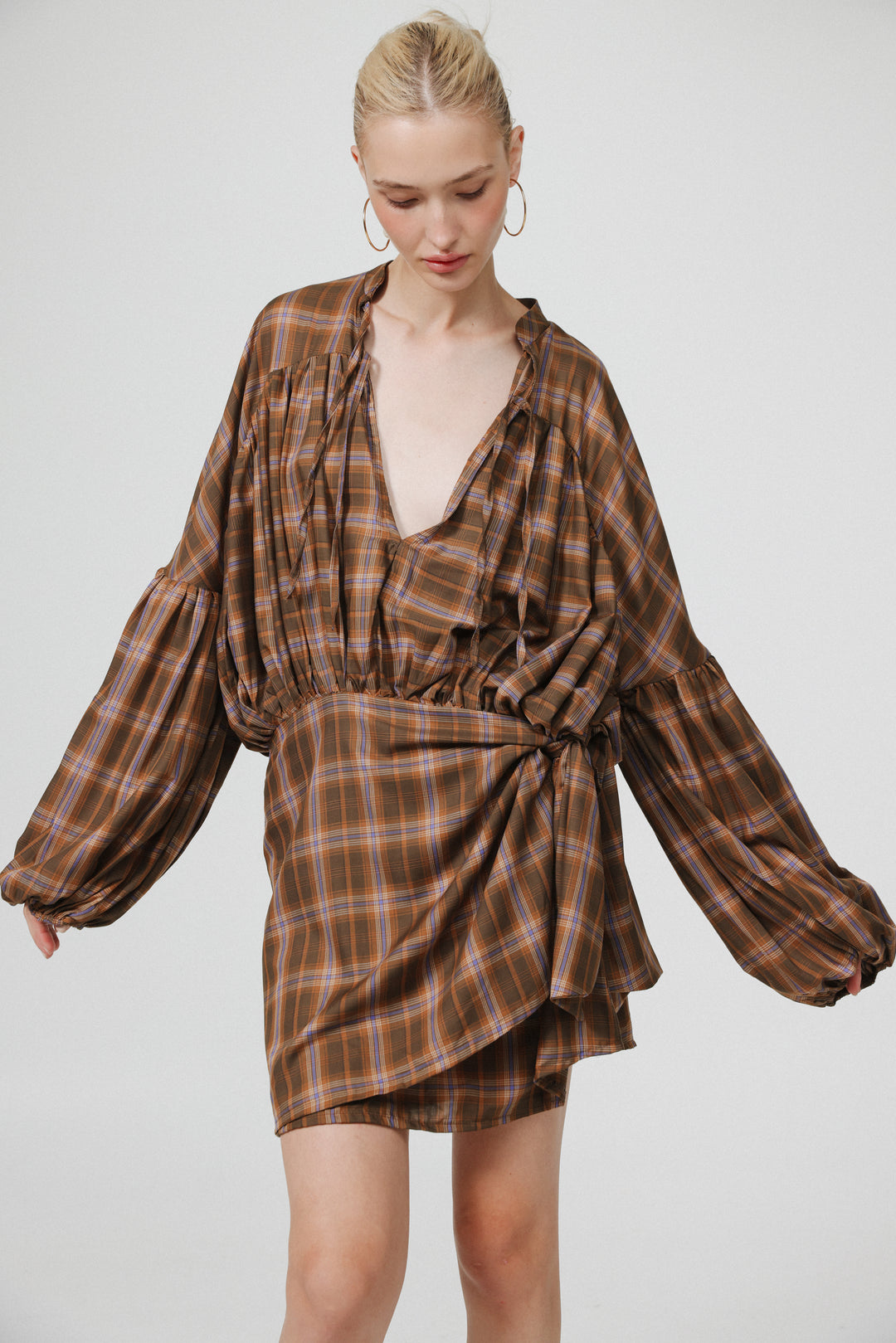Remember Brown Checks Dress