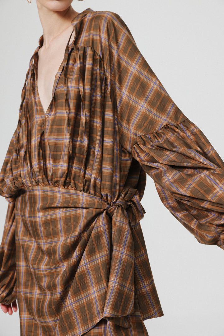 Remember Brown Checks Dress
