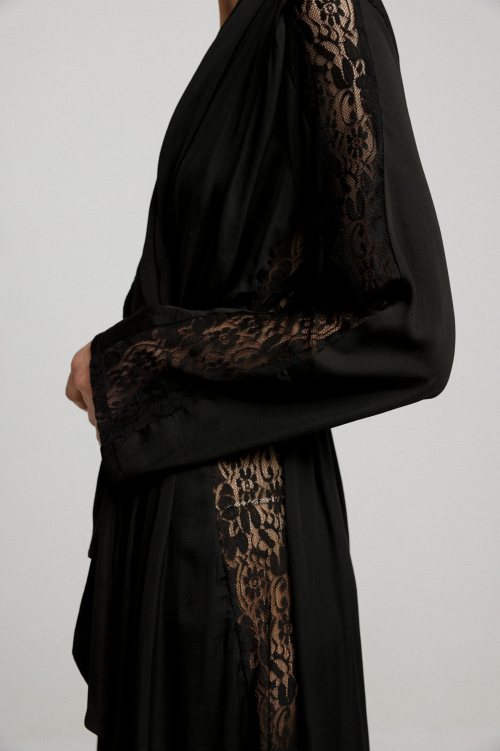 Wrap Black Lace Dress