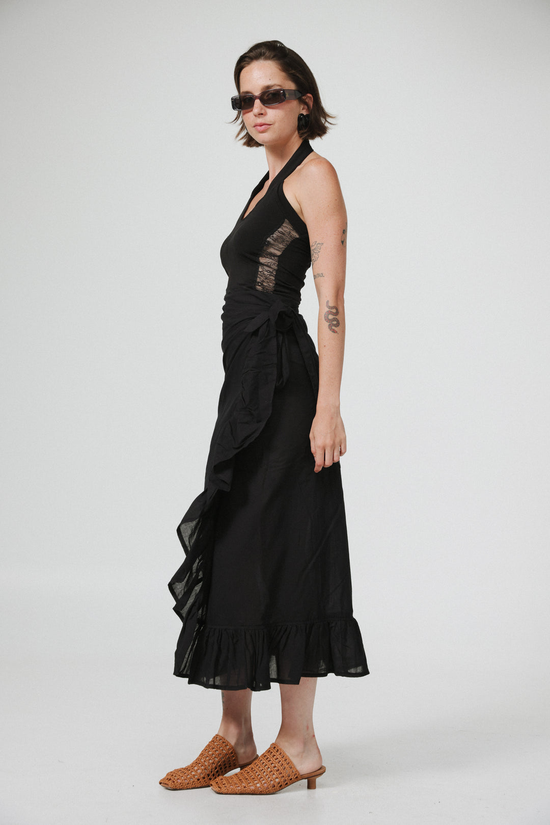 Peplum Black Wrap Skirt