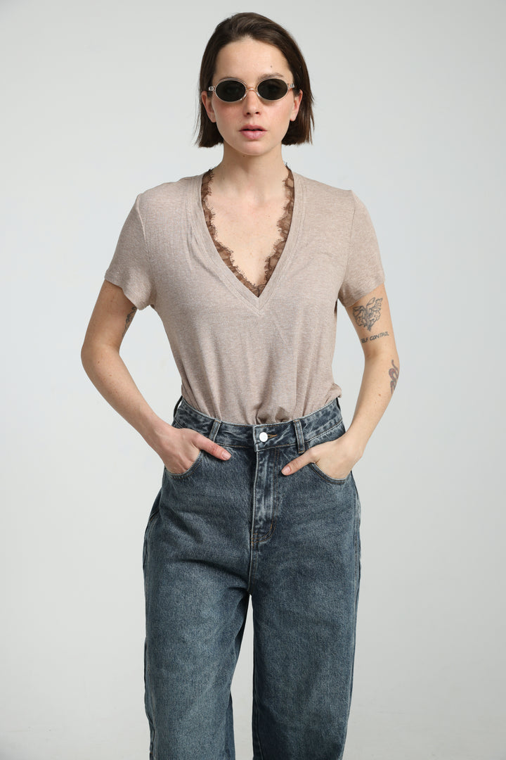Mystery Light Brown Rib T-Shirt