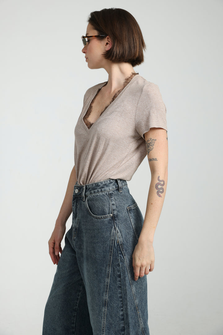 Mystery Light Brown Rib T-Shirt