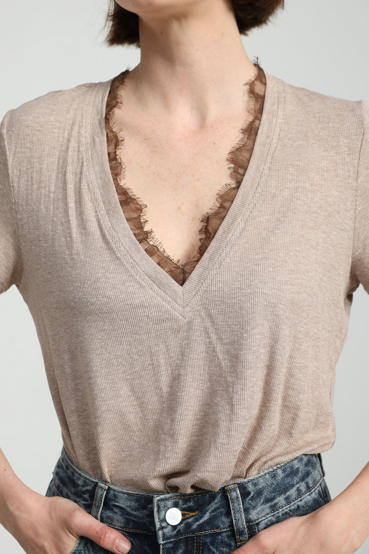 Mystery Light Brown Rib T-Shirt