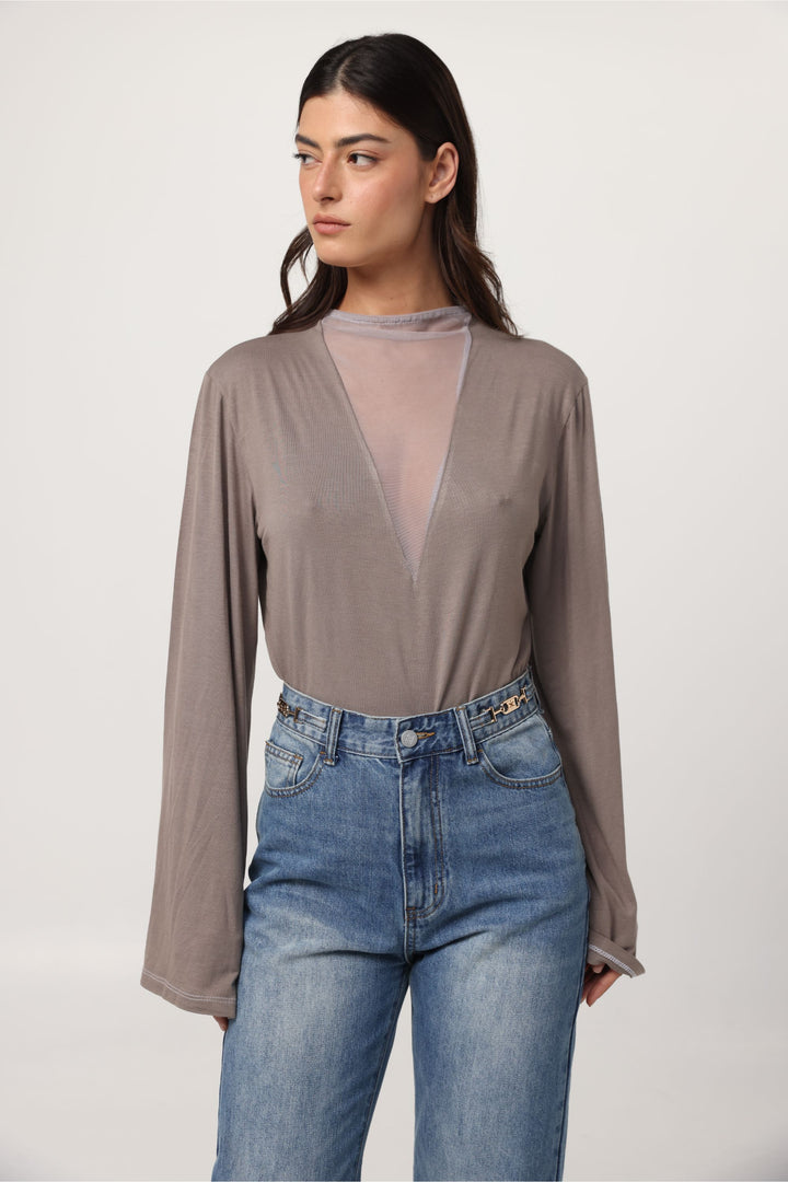 Field Taupe Mesh Shirt