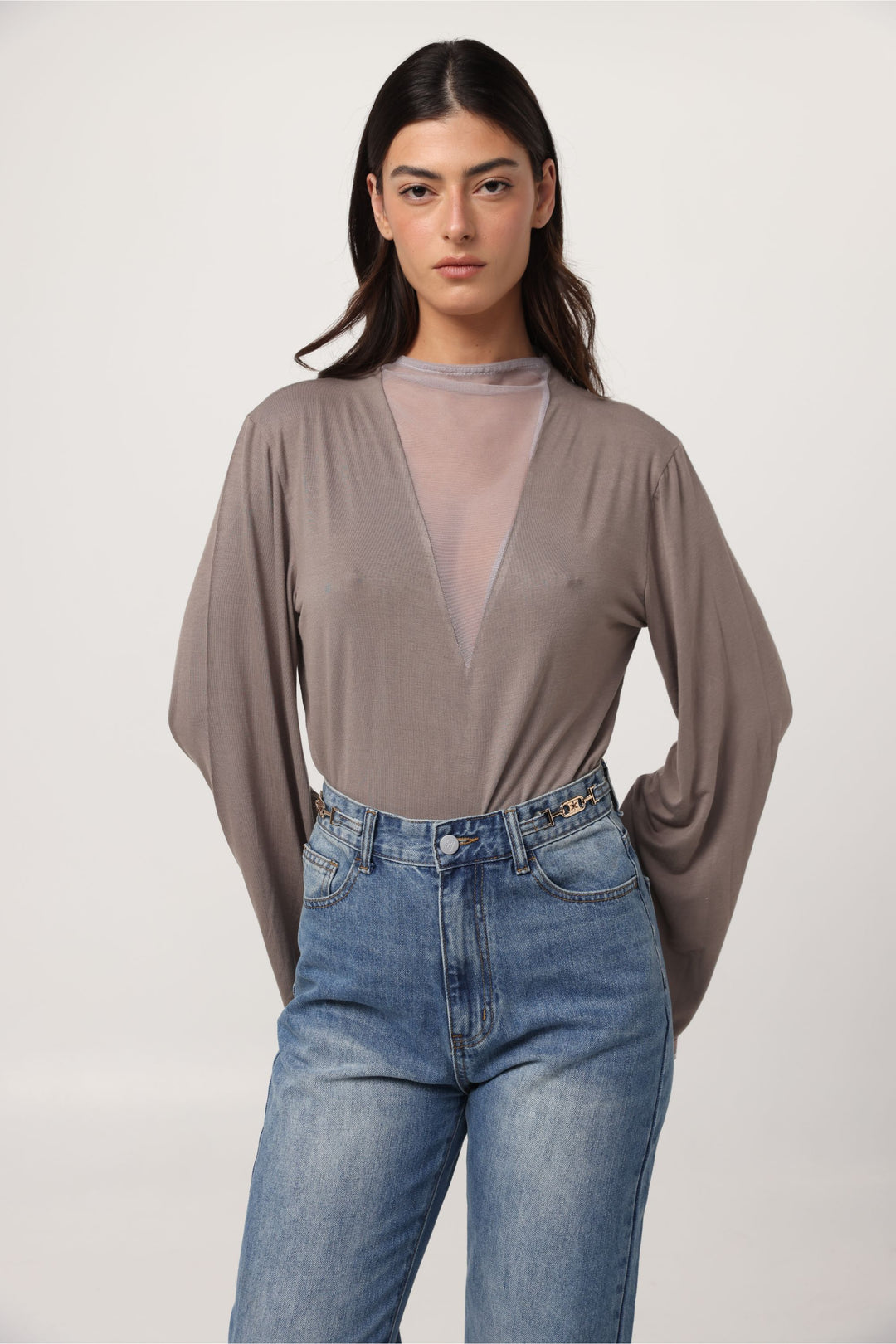 Field Taupe Mesh Shirt