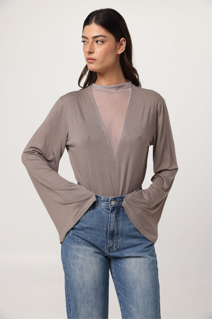 Field Taupe Mesh Shirt