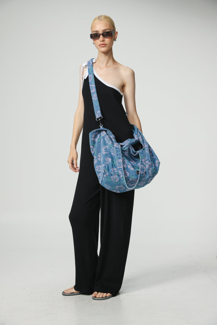 Floral Denim Bag