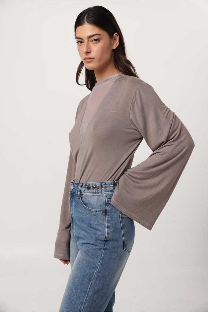 Field Taupe Mesh Shirt