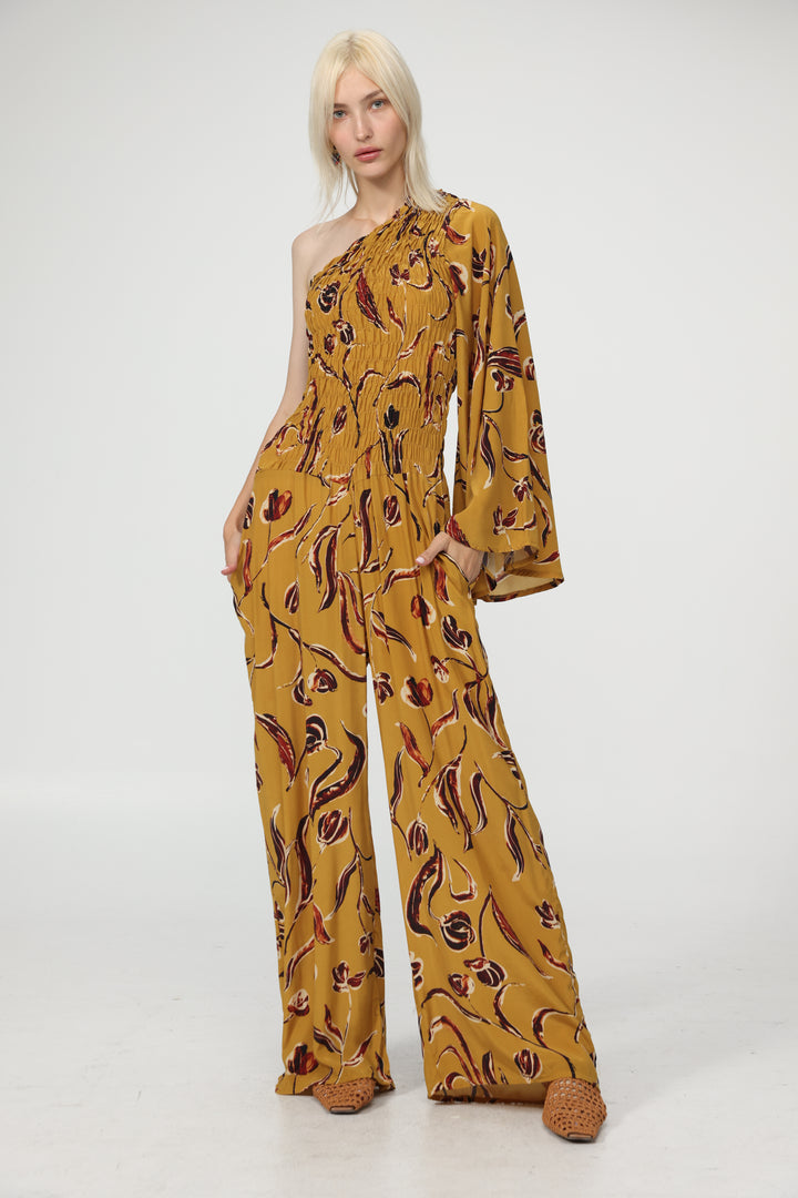 Floral One Shoulder Jumpsuit