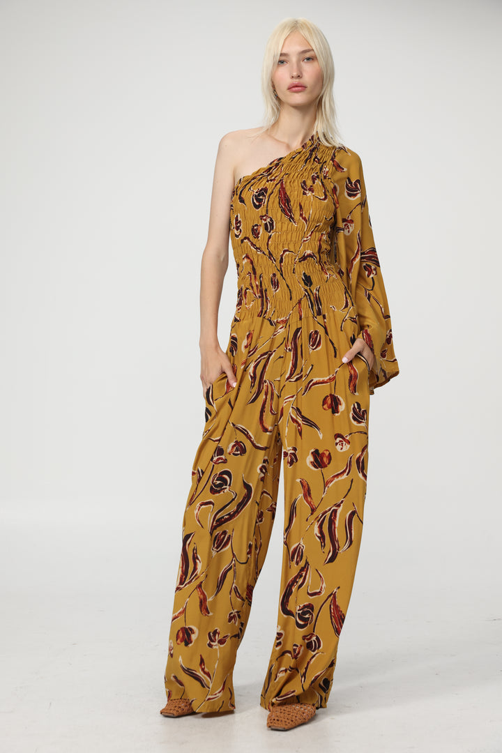 Floral One Shoulder Jumpsuit