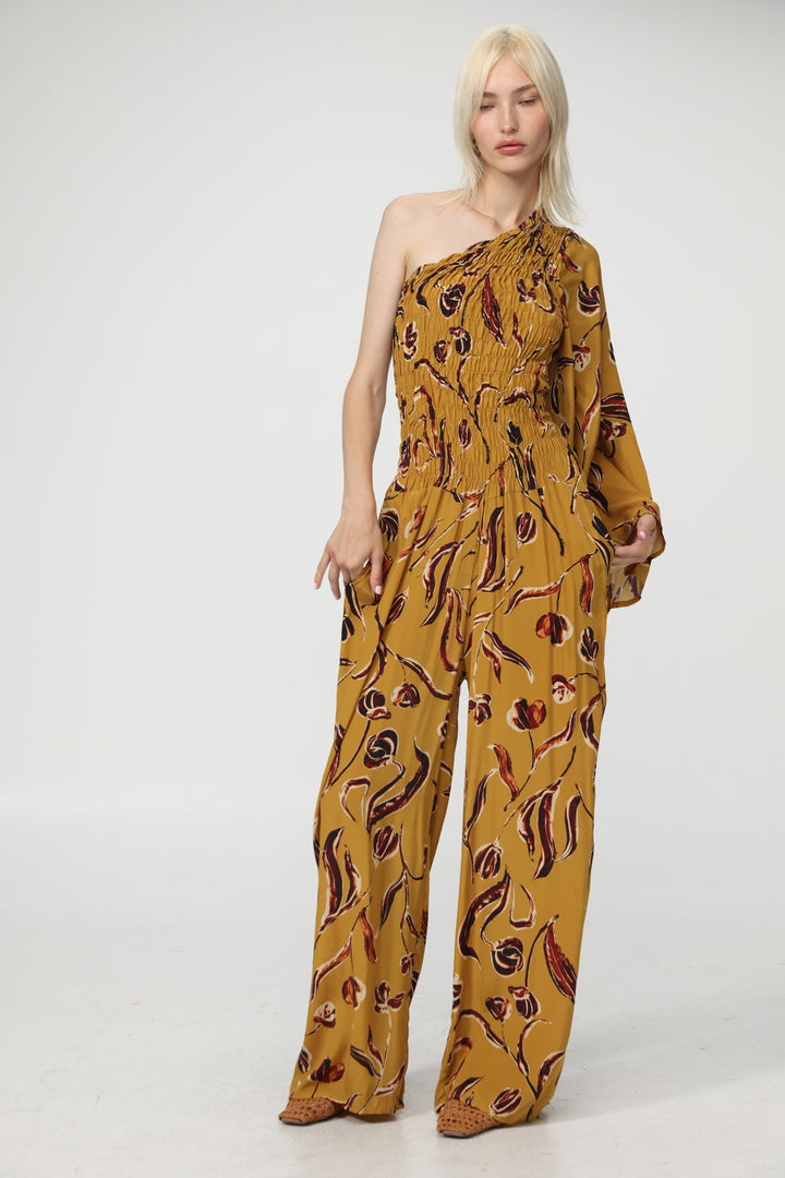 Floral One Shoulder Jumpsuit