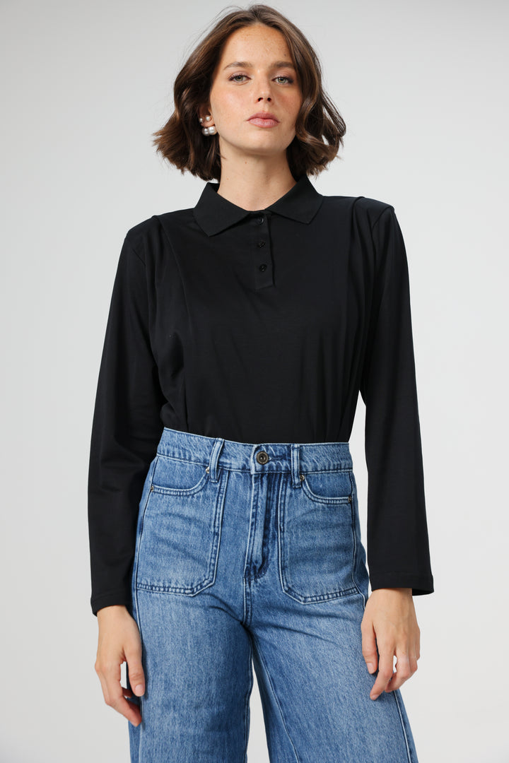 Wakeup Black Padded Polo