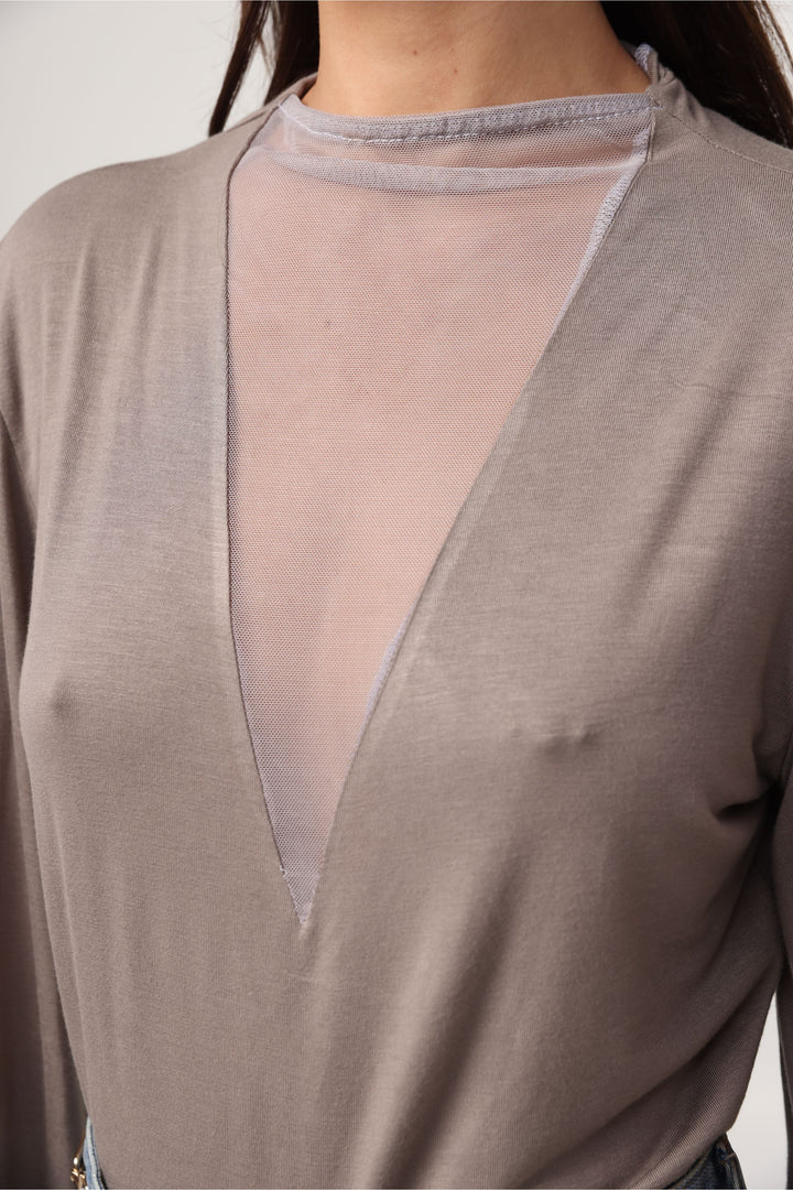 Field Taupe Mesh Shirt