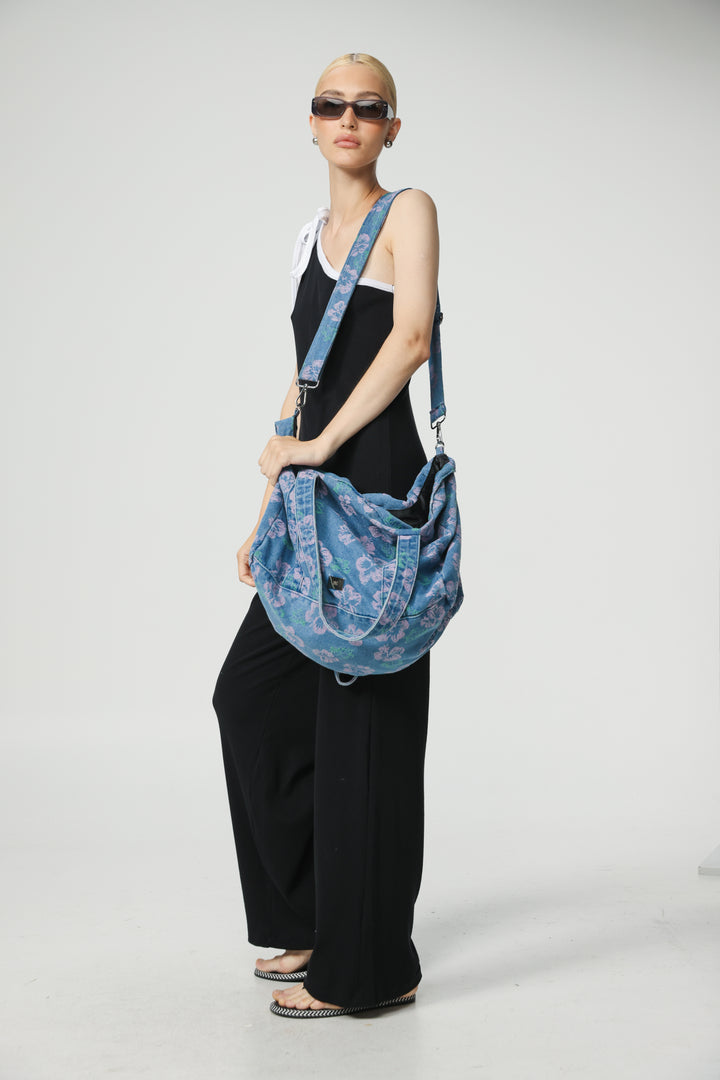 Floral Denim Bag