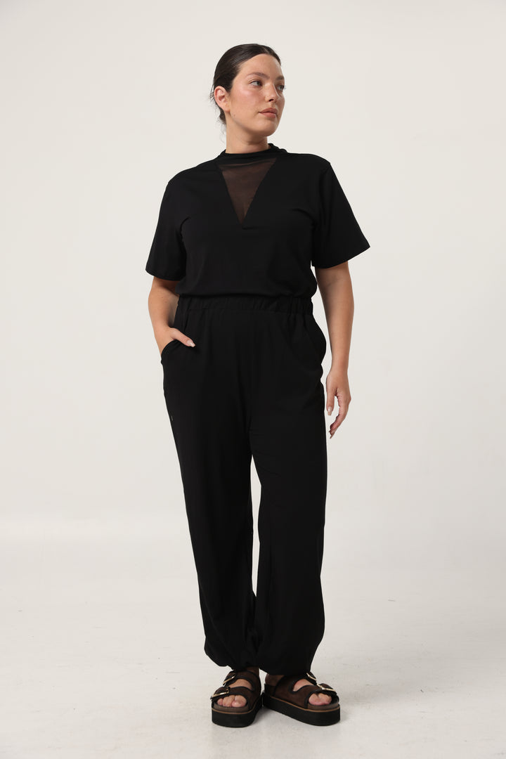 Field Black Mesh Jumpsuit