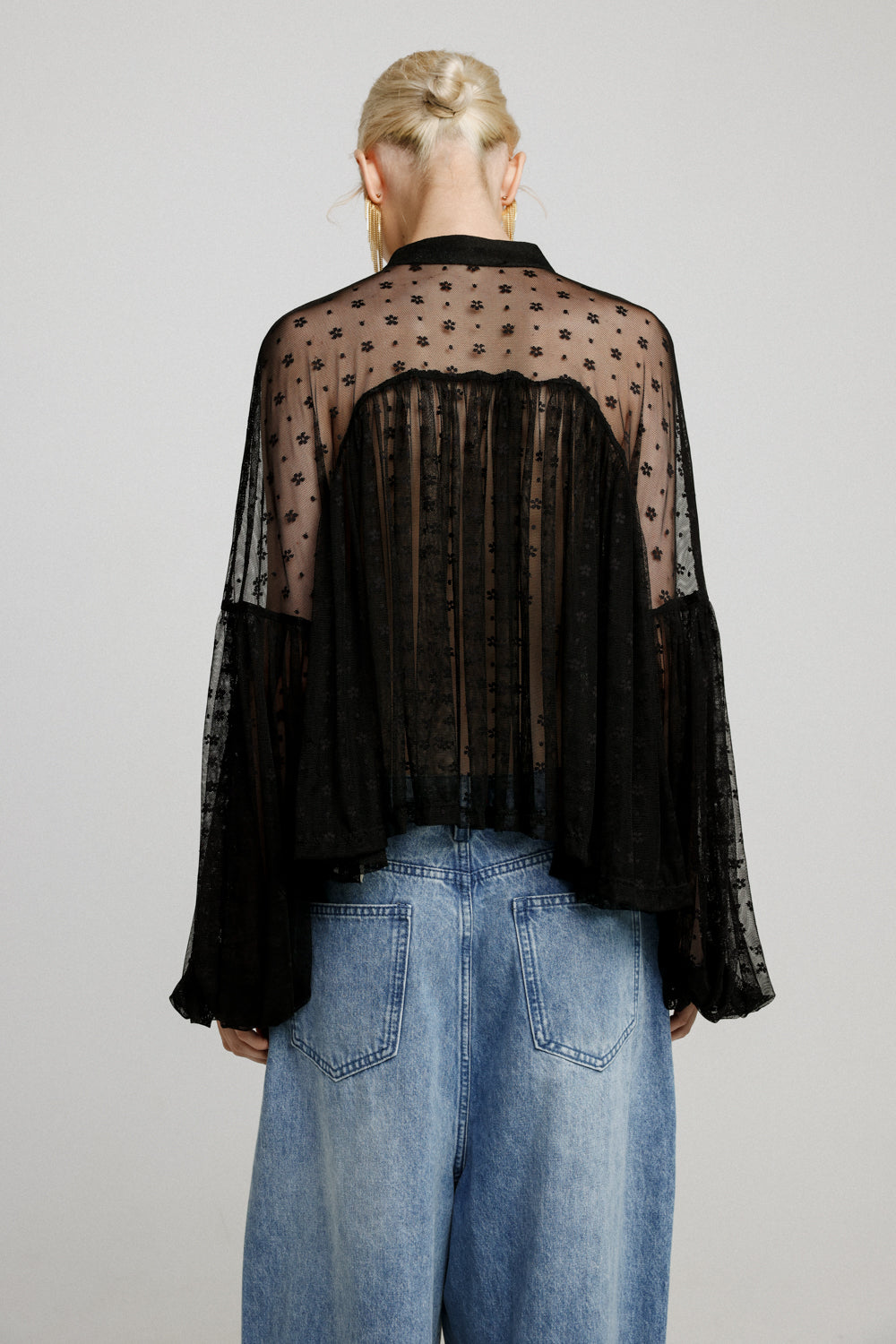 Floral Black Lace Blouse