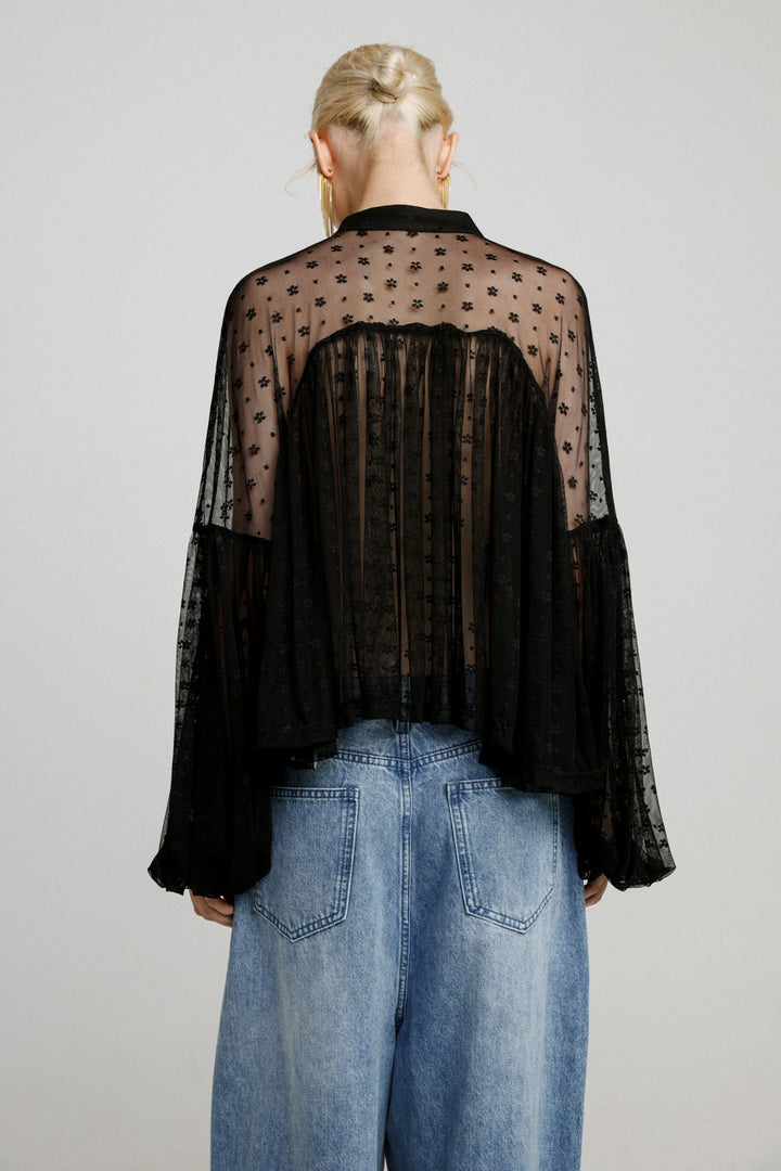 Floral Black Lace Blouse