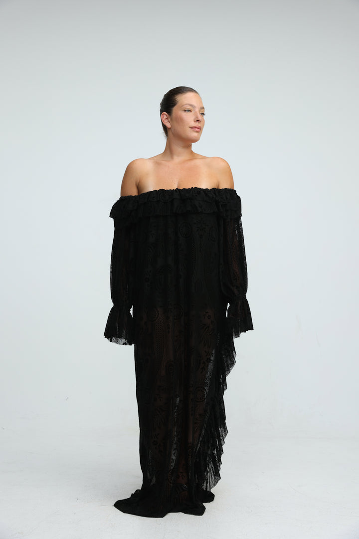 Velours Black Dress