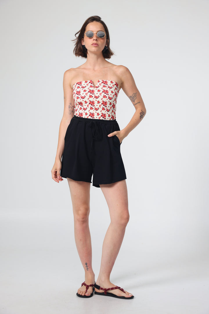 Fantasy Rose Floral V Top