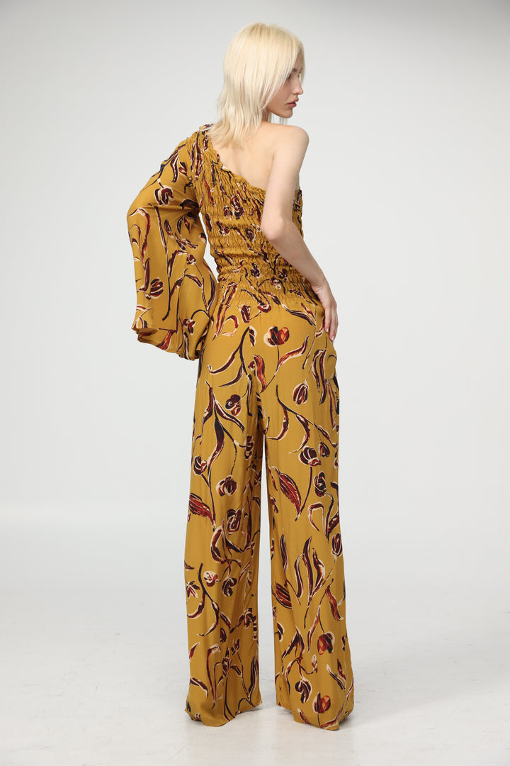 Floral One Shoulder Jumpsuit