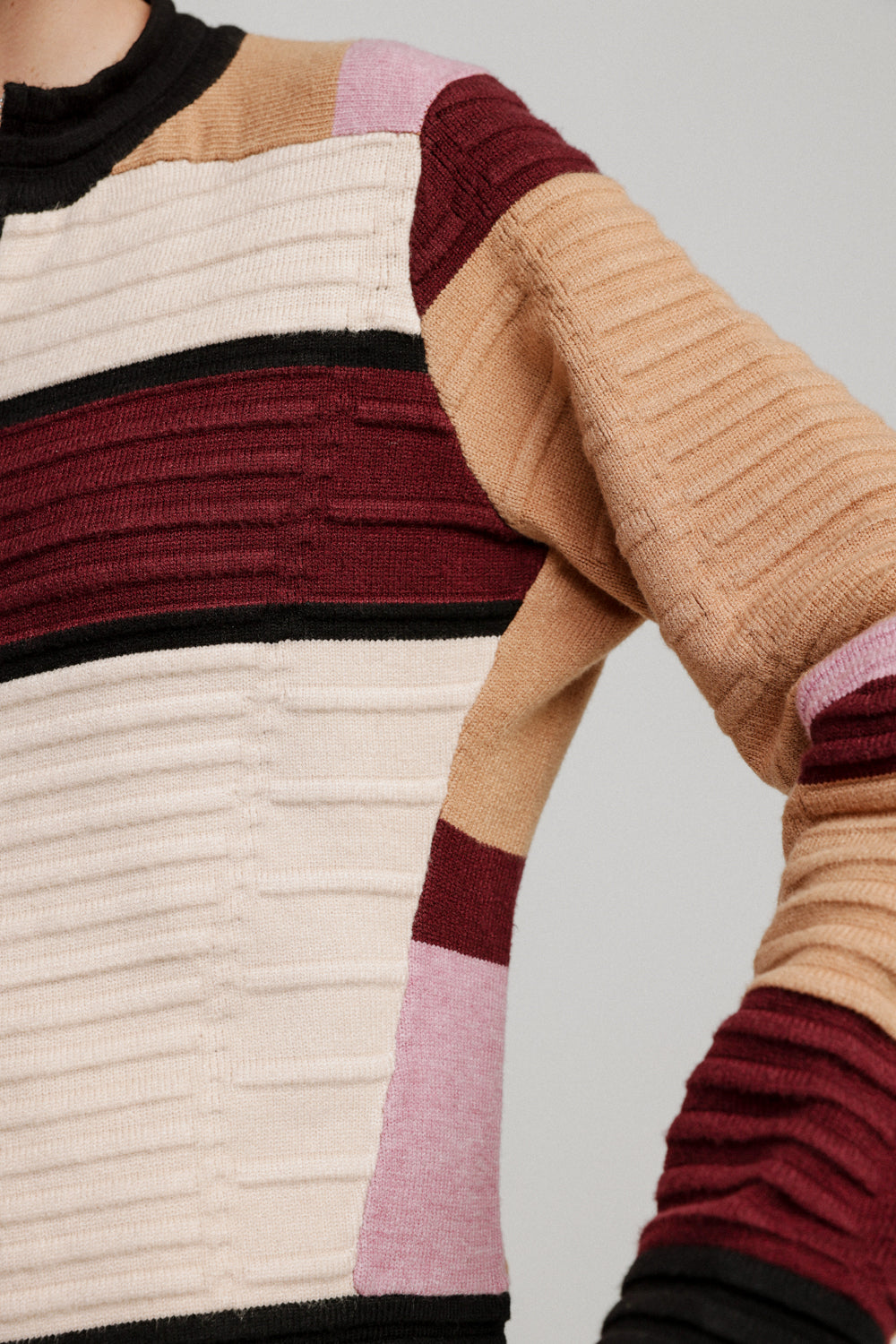 Islington Maroon Striped Sweater