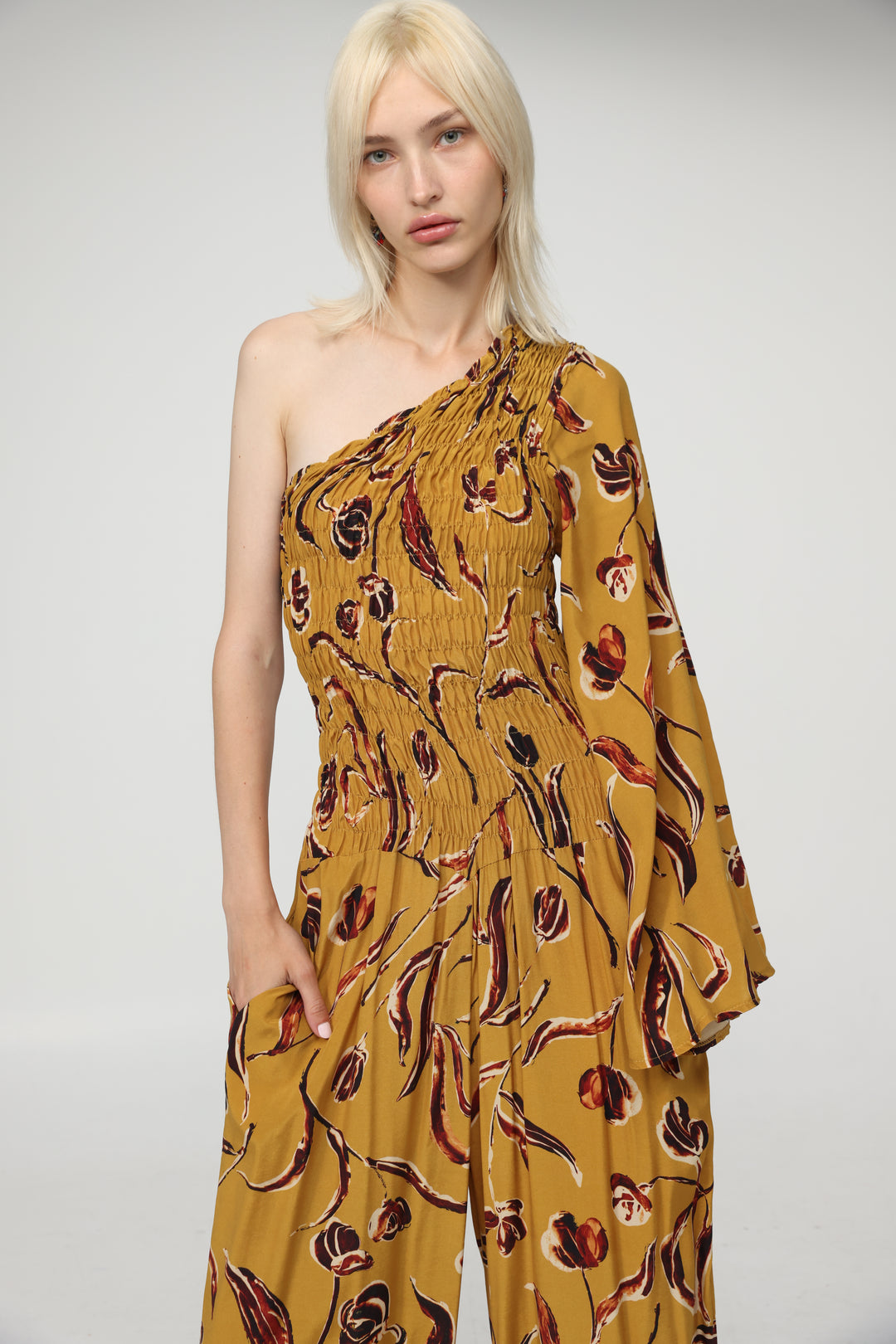 Floral One Shoulder Jumpsuit