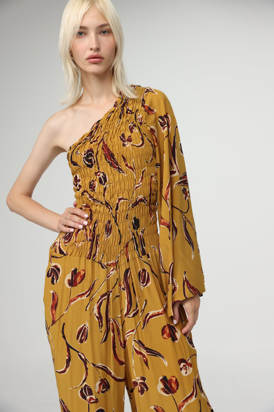 Floral One Shoulder Jumpsuit