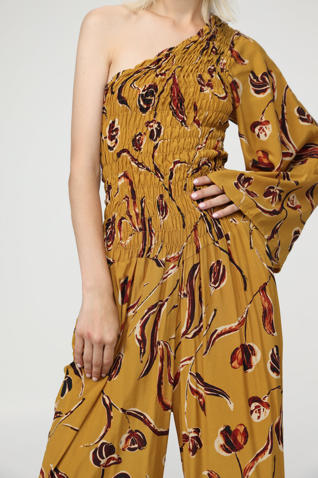 Floral One Shoulder Jumpsuit