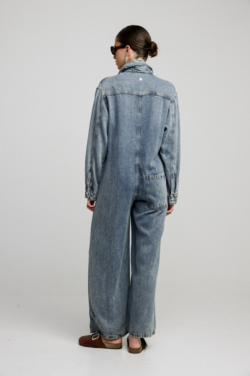 Herzel Blue Wide Denim Jumpsuit