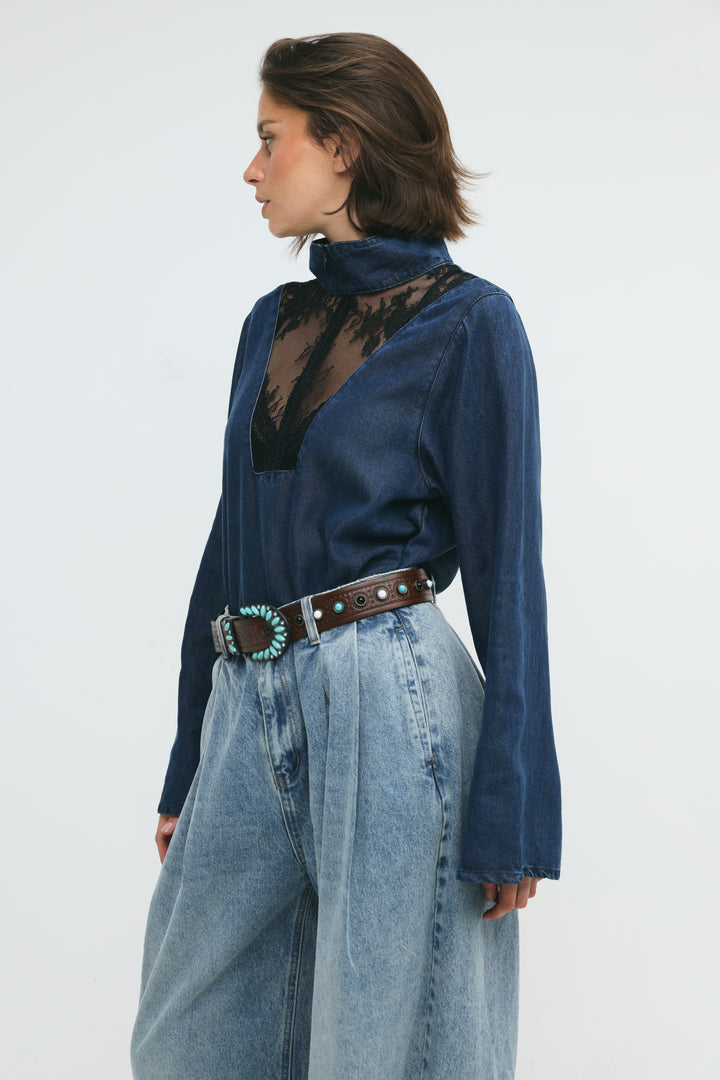 Adam Lace Dark Denim Polo