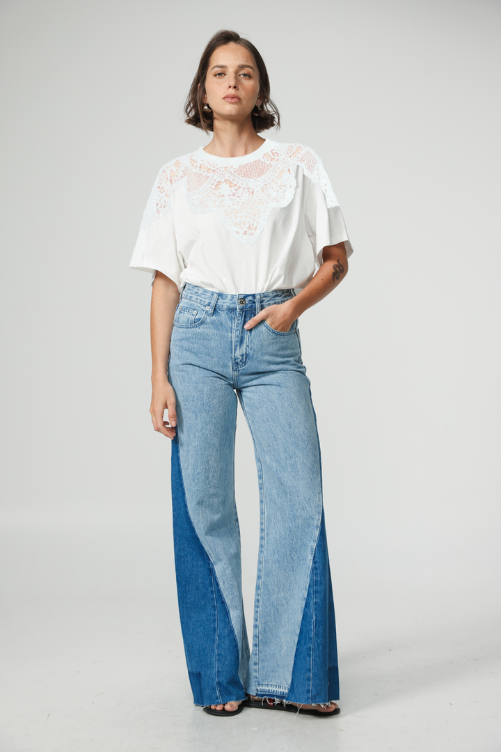 Lion White Lace T-Shirt