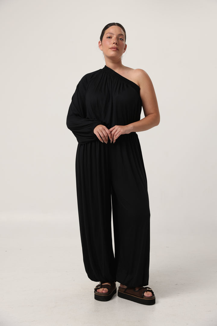 Black One Shoulder Jumpsuit