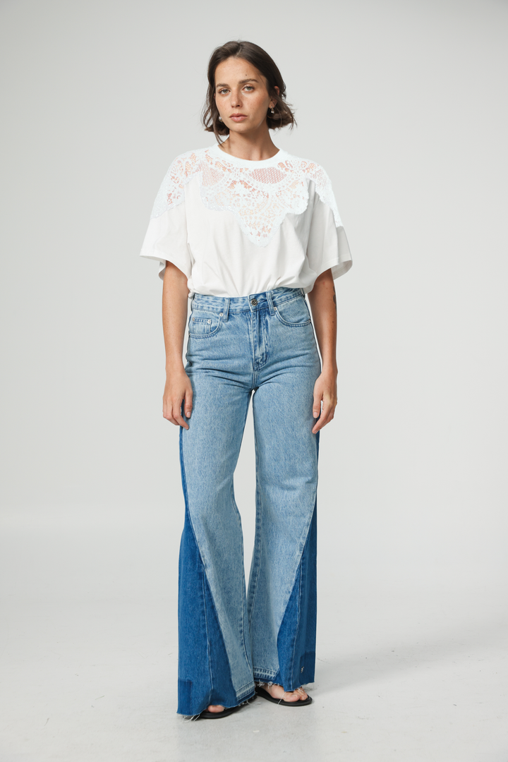 Lion White Lace T-Shirt