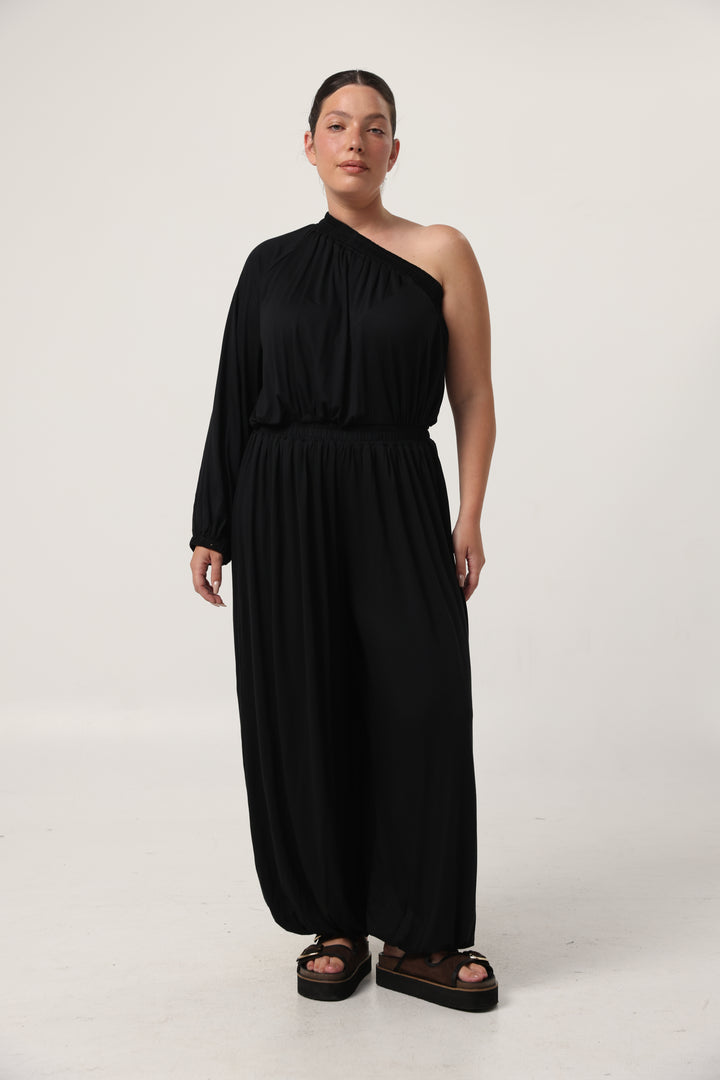 Black One Shoulder Jumpsuit