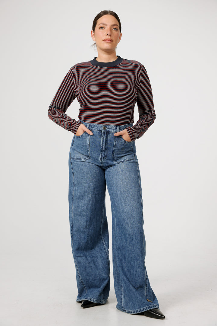 Rebasically Brown Striped Shirt