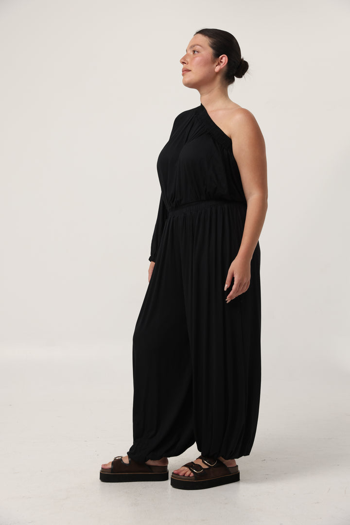 Black One Shoulder Jumpsuit