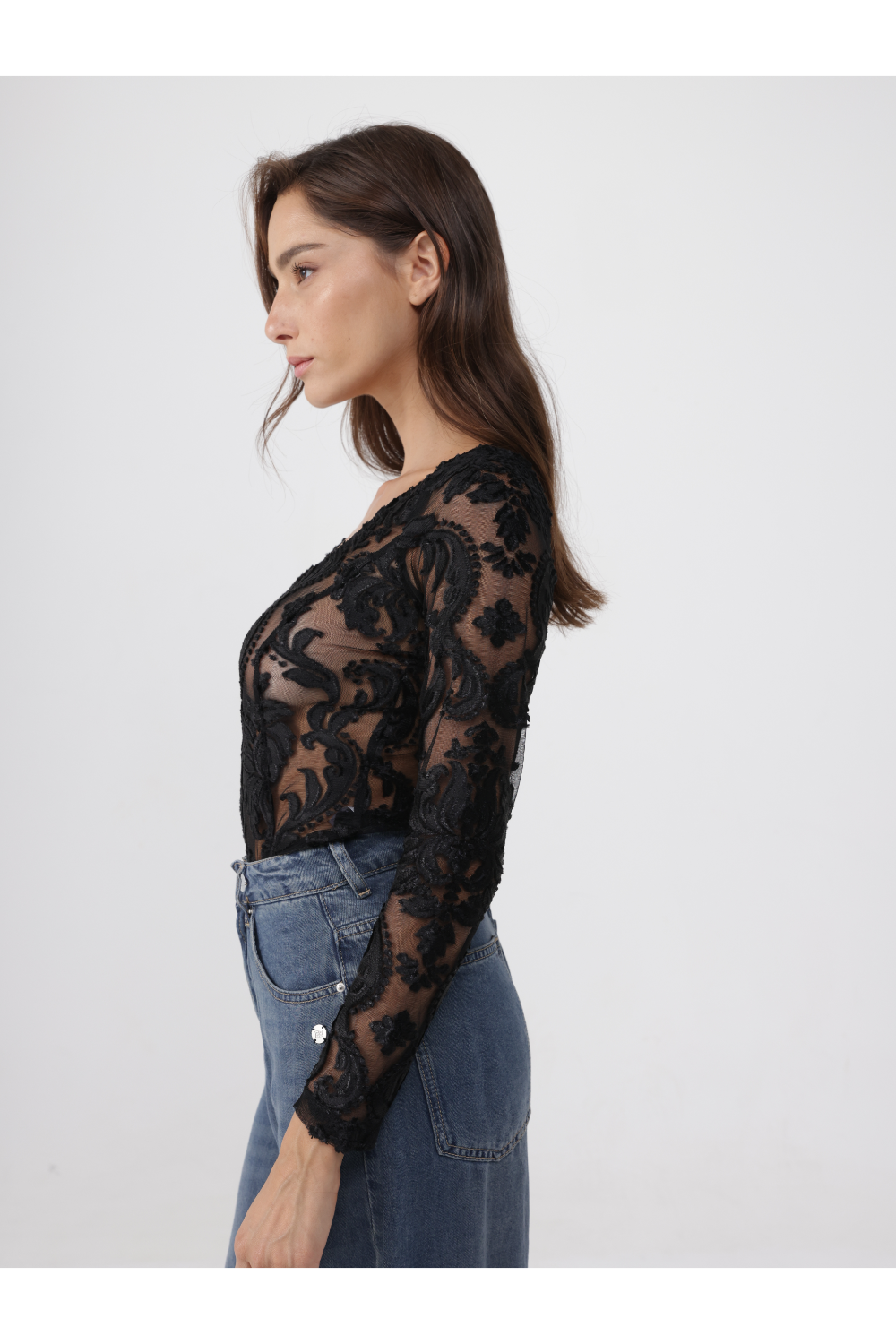 Velvet Black Lace Bodysuit