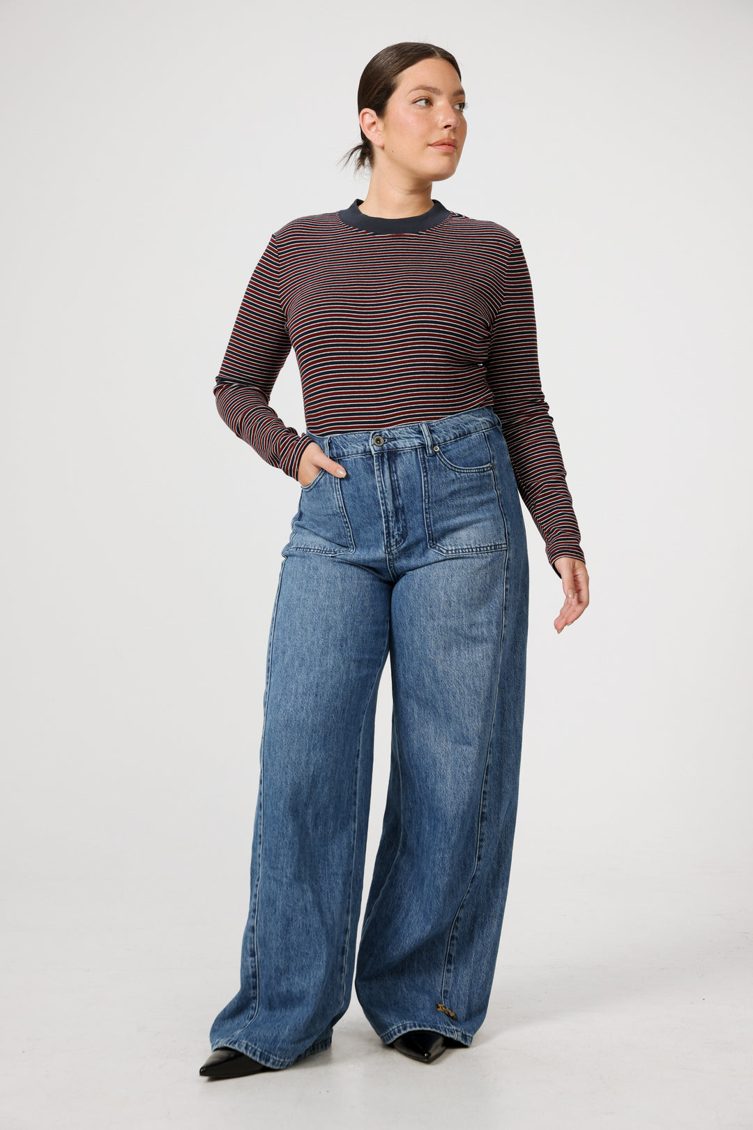 Rebasically Brown Striped Shirt